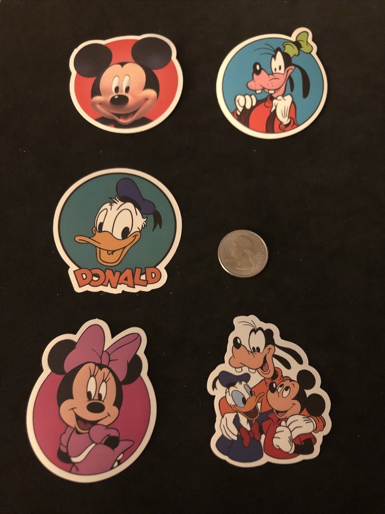 Disney Stickers – Disney Mickey Mouse and Friends Lot of 5 Stickers.