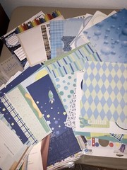 Scrapbook Supplies Lot, Paper & Stickers-Boy Themed, new baby, toddler and teen