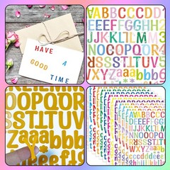 2268 Alphabet Stickers 18 Sheets 11.4x 8.3 inches, Multiple Colors