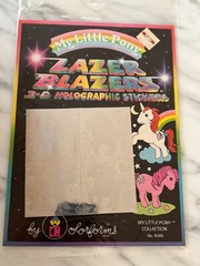 VINTAGE HASBRO LAZER BLAZERS MY LITTLE PONY 3D HOLOGRAPHIC STICKERS NEW SEALED