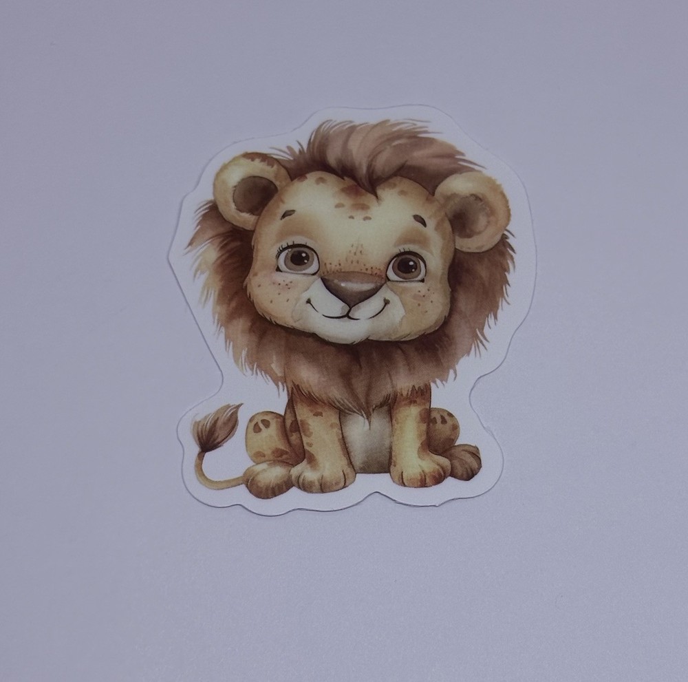 Cute Baby Lion Animal Sticker Vinyl Decal Journal Wall Fun Art Decor Tc9