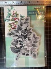 New Penny Black Rubber Stamp MERRIEST LEAVES BERRIES Christmas free USA ship