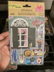 Crafters Square Flower Stickers Some Pop-up Assorted 6 Pkg. Lot