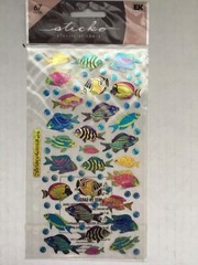 Sticko EK Success METALLIC FUNKY FISH STICKERS SCRAPBOOKING crafts tropical NEW