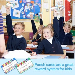 Punch Cards for Classroom, 240 Pack Kids Behavior Reward Punch Cards, Incenti…