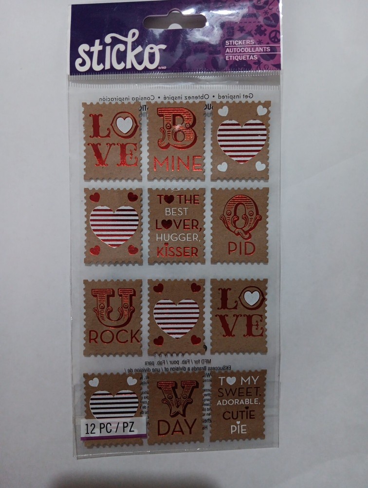 Sticko Stickers Love Stamps – Valentine’s Cute Hearts