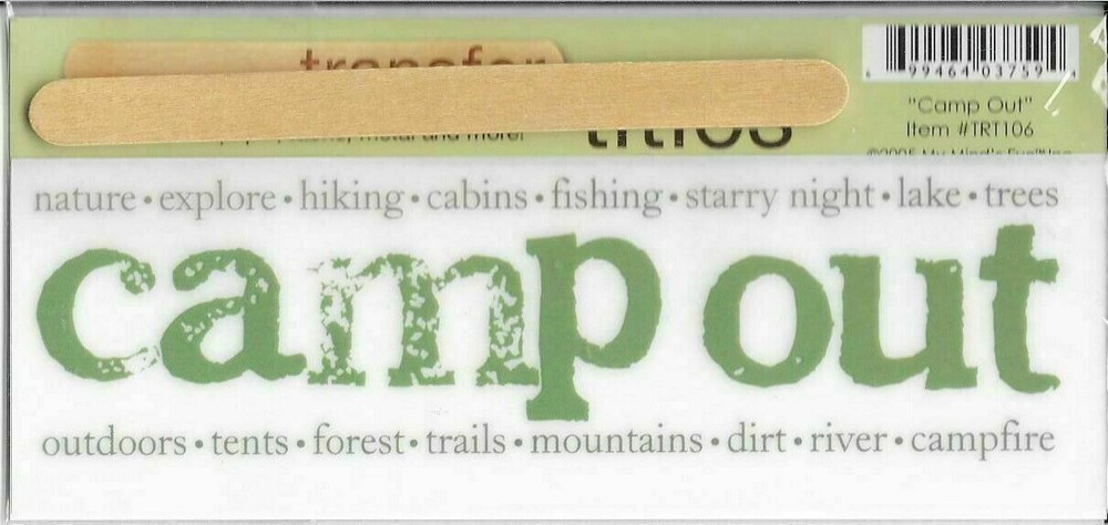 MY MINDS EYE Camp Out Rub On Transfer Titles Travel Vacation Camping