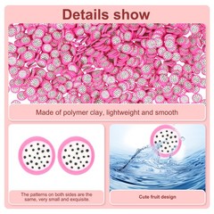 Polymer Clay Slices, 100g Dragon Fruit Slice Fruit Art Slices, Pink White