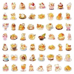 30Pcs Random Cute Yummy Food Stickers Set Snack Stickers