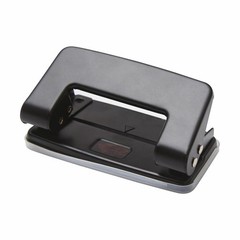 2 Hole Punch Medium 6mm 25 Sheets Puncher Paper Tray Black Plastic New Two