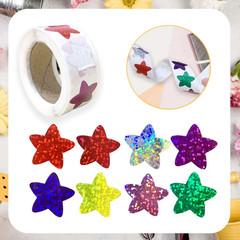 50-500Pcs Colorful Star Stickers for Kids Reward School Classroom Adhesive Holog