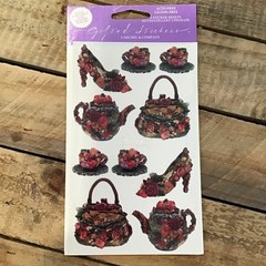 Michel Company Vintage Stickers Antique Ribbon & Roses Gifted Line scrapbook