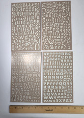 12 Alphabet Fonts Rub On Sheets White Brown Black Letters Scrapbooking Crafts