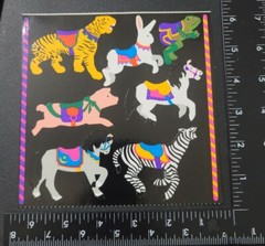Vtg 90s Mrs. Grossman’s Stickers by the Yard Carousel Animals 5 sheets LOT