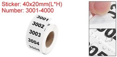 1 Roll Inventory Number Sticker 1.6″x0.8″ 3001-4000 Consecutive Number Sticker