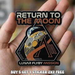 Artemis II Patch Sticker, NASA Retro Sticker, Space Logo Decal, Waterproof Vinyl