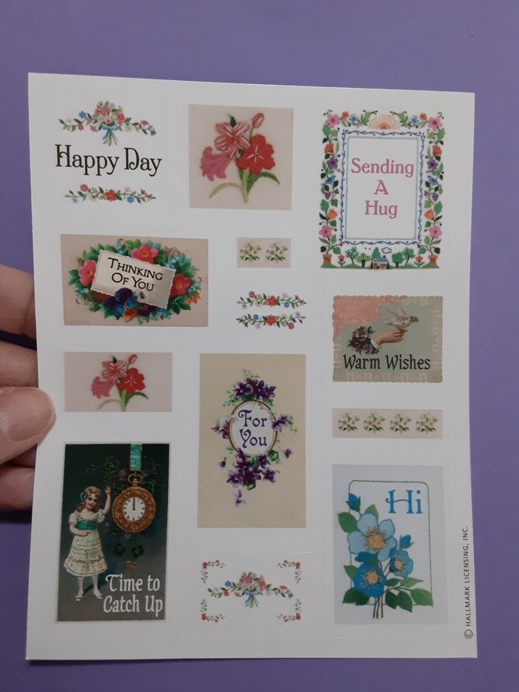 vintage Hallmark Victorian floral sticker sheet