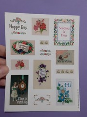 vintage Hallmark Victorian floral sticker sheet