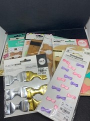 Lot of 9 NIP Bows for Card Making Scrapbooking Crafts Various Brands Sizes