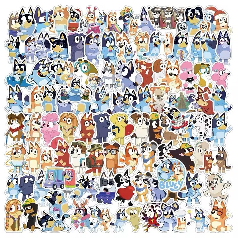 50PCS Bluey Stickers, Waterproof, Colourful & Fun!