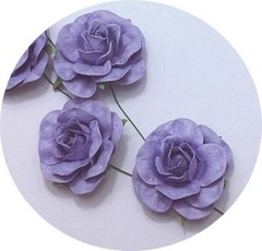 Off White & Purple Roses Valentine Card Scrapbooking Wedding ฺBouquet Bundle DIY