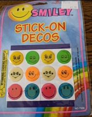 Vtg Imperial Smiley Face Stick On Decos Stickers Funky Ick Stickers 1992