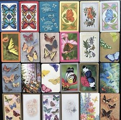Lot of 100 Mixed Playing Cards Mostly Vintage Flowers Butterflies Animals Mixed