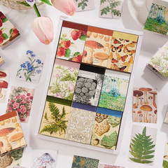 9 Sets 450 Sheets Washi Stickers for Journaling, Plants Fruit Flowers Butterfly