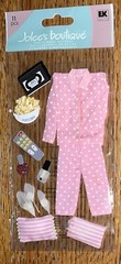 RARE Jolees Pajama Party Sleepover Movies Popcorn Nail Polish Scrapbook Stickers