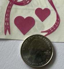 PINK HEARTS & RIBBON ￼Stickers (6pc)Creative Memories•Girl •Valentine•Female ￼