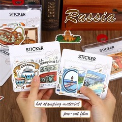 Jictegb 50Pcs Russian Folk Stickers Festival