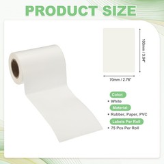 75 Pcs Thermal Sticker Paper, 2.8×3.9″ Square Thermal Printer Label, White