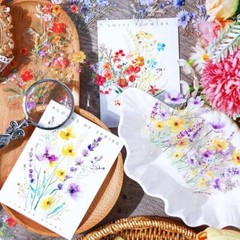 16Pcs Flowers Bouquet PET Stickers Journaling Planner Album Scrapbooking Crafts