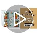 Dunwell 12×12 Scrapbook Page Protectors 4×6 Photo Sleeves 25-Pack 3-Ring Binder