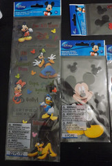 NEW LOT of 6 DISNEY MICKEY & MINNIE MOUSE GOOFY + theme scrapbooking sticker