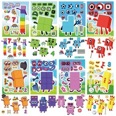 24Pcs Number Blocks Make-a-face Stickers for Kids Teens, Mixed & Matched with…
