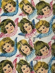 x2 FULL SHEETS Vintage PZB Die Cut Paper Scraps Small Angel Heads # 1132 Germany