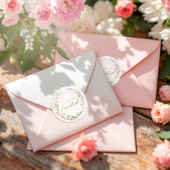 108 Pcs «You’Re Invited» Wildflower Design Wedding Invitation Stickers, 1.4