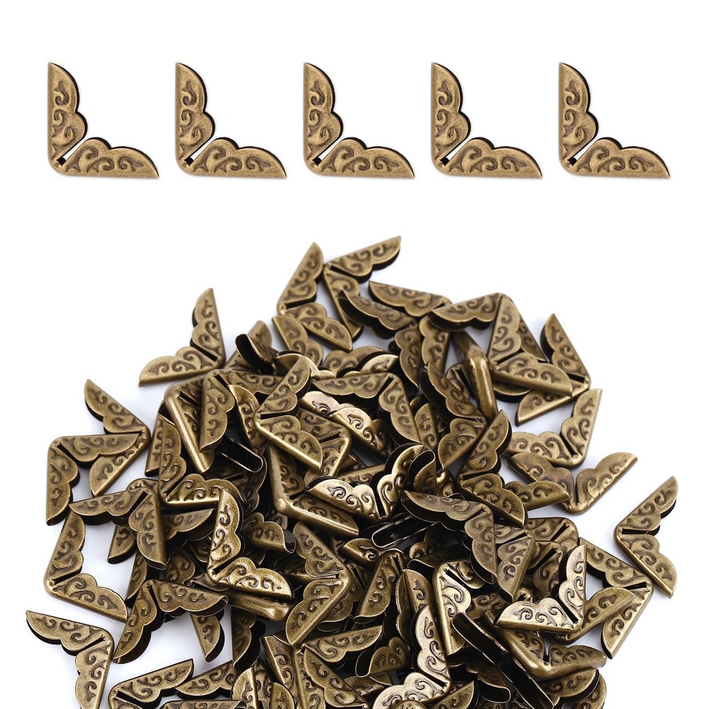 100pcs Metal Book Corner Protectors Vintage Book Corner Covers Decorative Pap…
