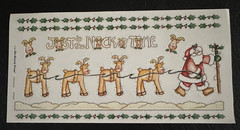 Vtg + Rare Bo Bunny Press Christmas SANTA~REINDEER~Holly Border~SNOW Stickers