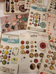 Large Lot Of Decorative Brads Buttons Embellishments For Scrapbooking