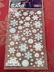 BEAUTIFUL SNOWFLAKES BLUE & WHITE STICKO STICKERS -FREE SHIPPING