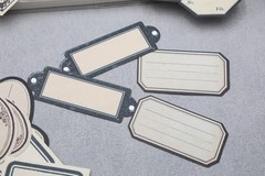 16pcs vintage label stickers | collage style frame label receipt themed white m