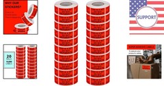 Do Not Separate Labels – 1in x 2in, 500/Roll, 20 Rolls in Fluorescent Red Orange