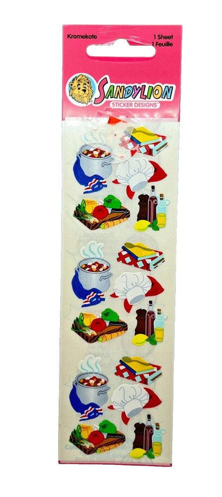 Vintage Cooking Chef Food Cookbook New Pack Sandylion Scrapbook Stickers!