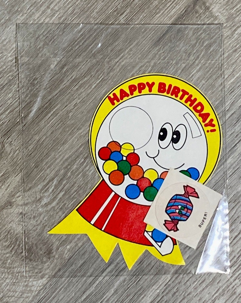 Vintage CTP bookmark Award Matte Scratch Sniff Sticker Scent Bubblegum Gum