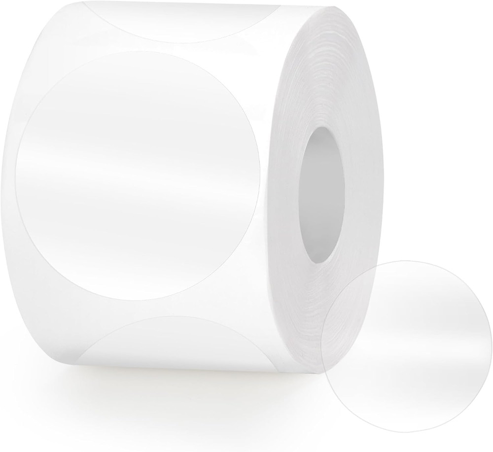 500 Pcs 1 Inch round Clear Transparent Waterproof Stickers, Self-Adhesive Seals