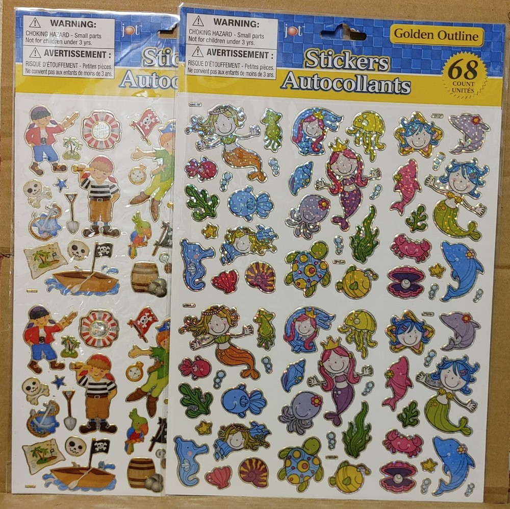Greenbrier International Foil Stickers – Pirates & Mermaids – Lot Of 2