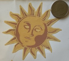 SUN,MOON & STARS Removable,Reusable & Washable Stickers(6pc)Textured•Card Making