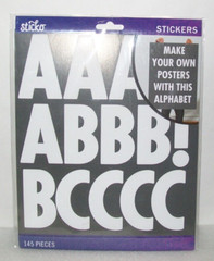 Sticko Stickers 145 Pieces White Poster Alphabet and Numbers with Symbols